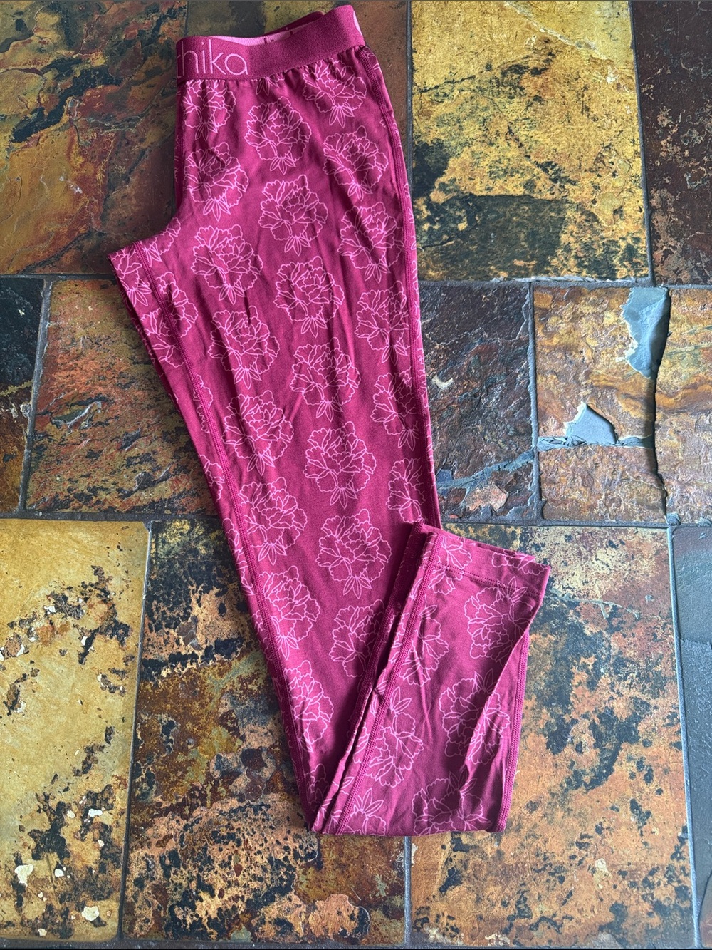 Floral Print Leggings — Magenta (1016)